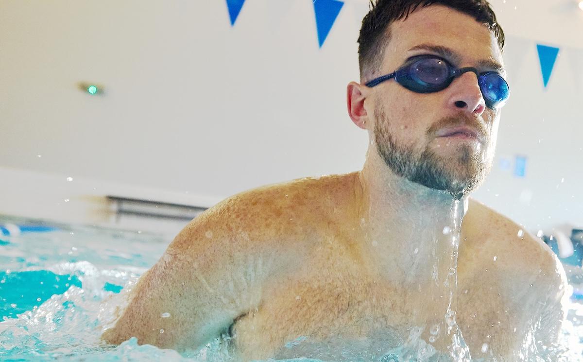 eos gym member cooling off in the pool