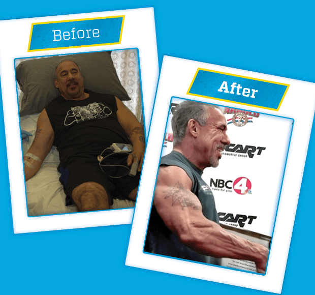 graphic which shows david l's before and after progress