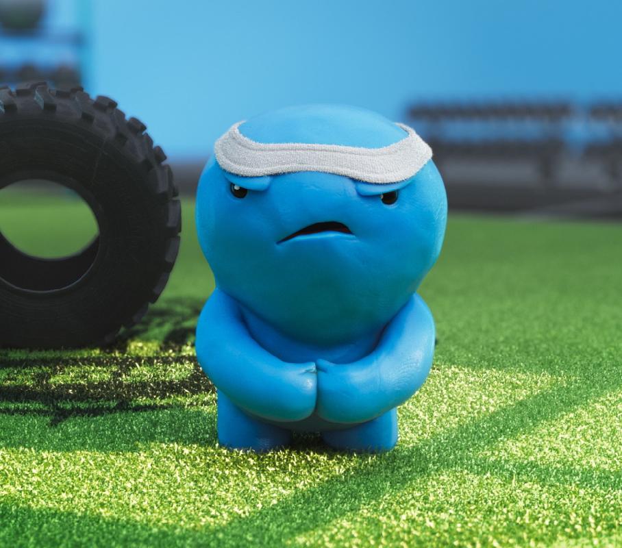 will power flexing at the camera on turf