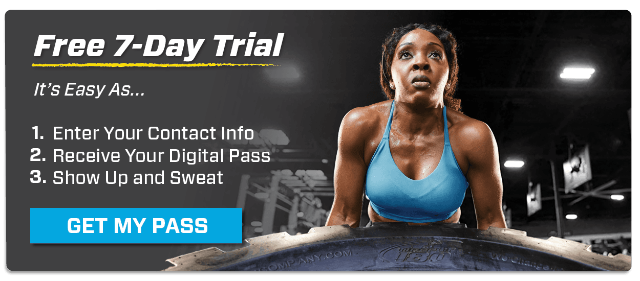 eos gym member flipping tire on seven day free trial