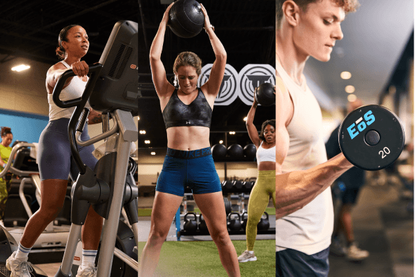 a collection of eos gym members all doing different routines