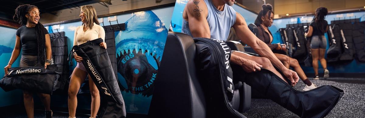 a wide shot showing all of the different recovery amenities at eos