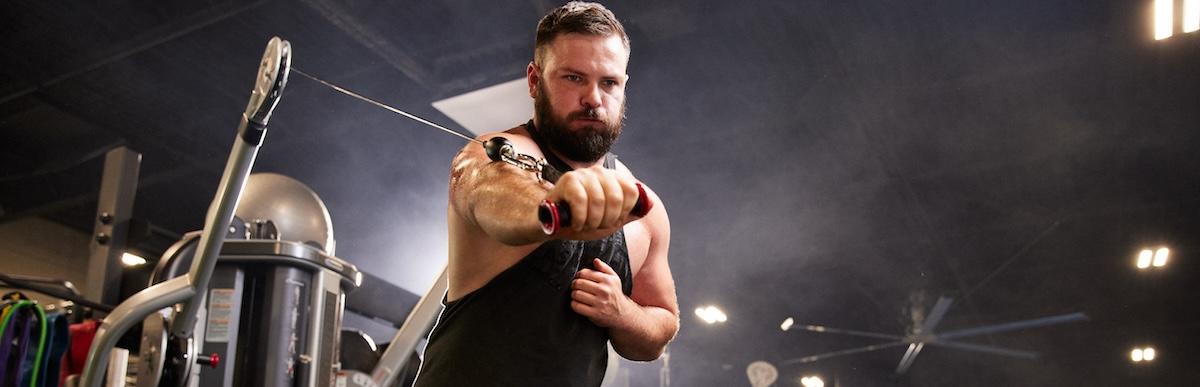 eos gym member doing cable machines exercises
