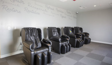 EoS Fitness Recovery Room with Massage Chairs