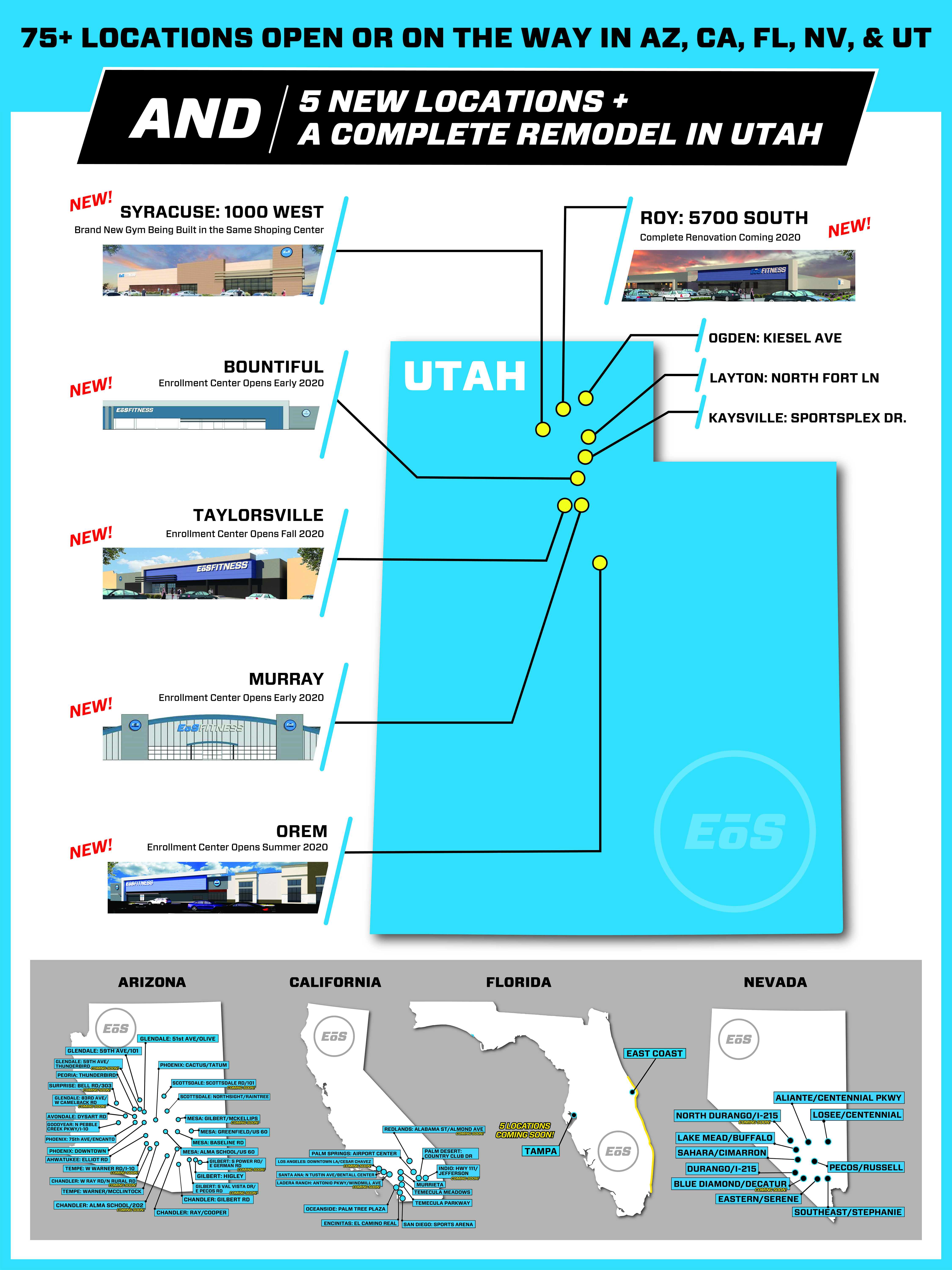 New Locations Utah | EōS Fitness