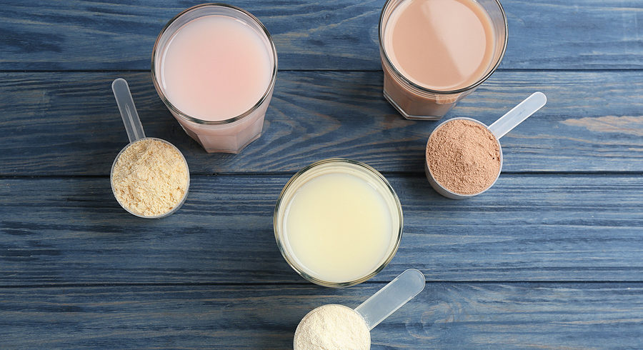 different protein smoothies with protein powder