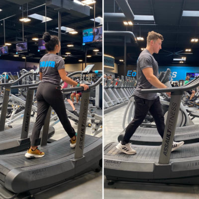 Personal Trainer Cool Down Walk on Treadmill