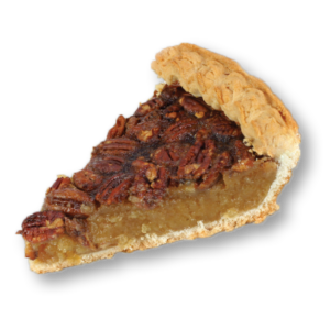 one slice of pecan pie