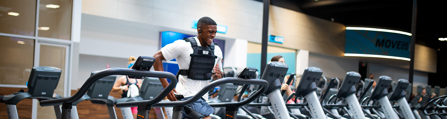 A man race training on a treadmill