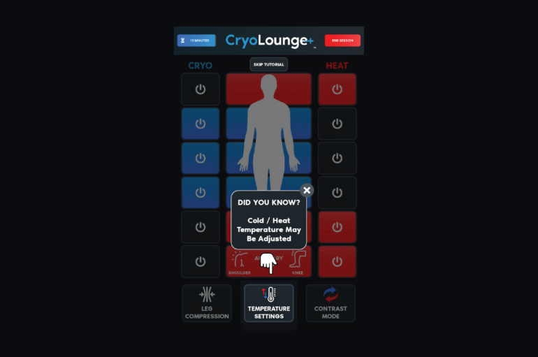CryoLounge_djust your cold and hot temperatures